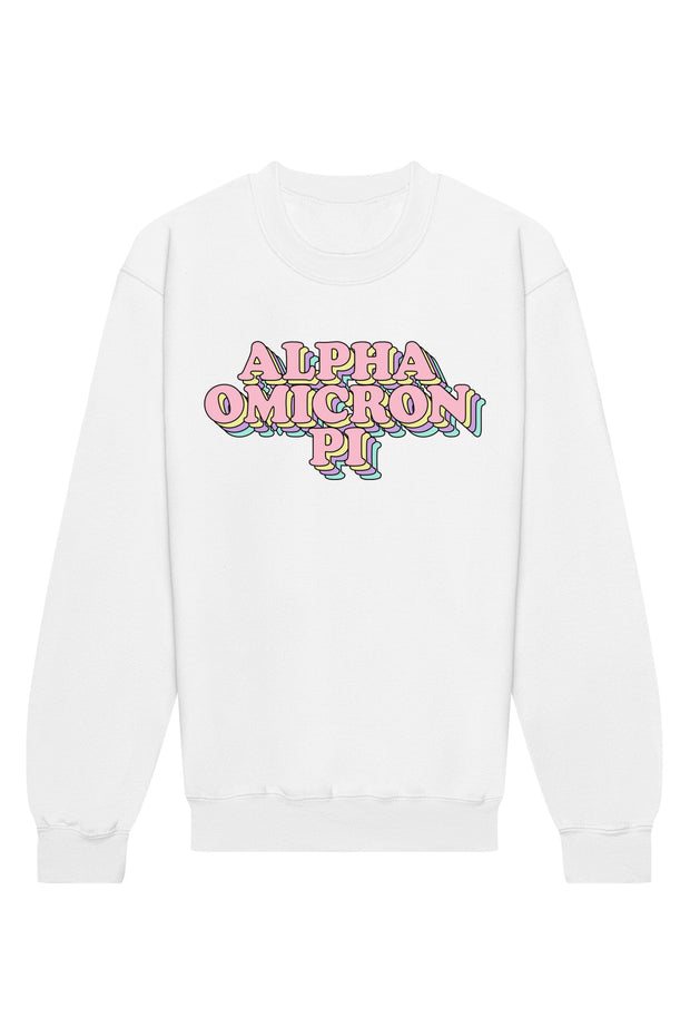 Alpha Omicron Pi Retro Crewneck Sweatshirt