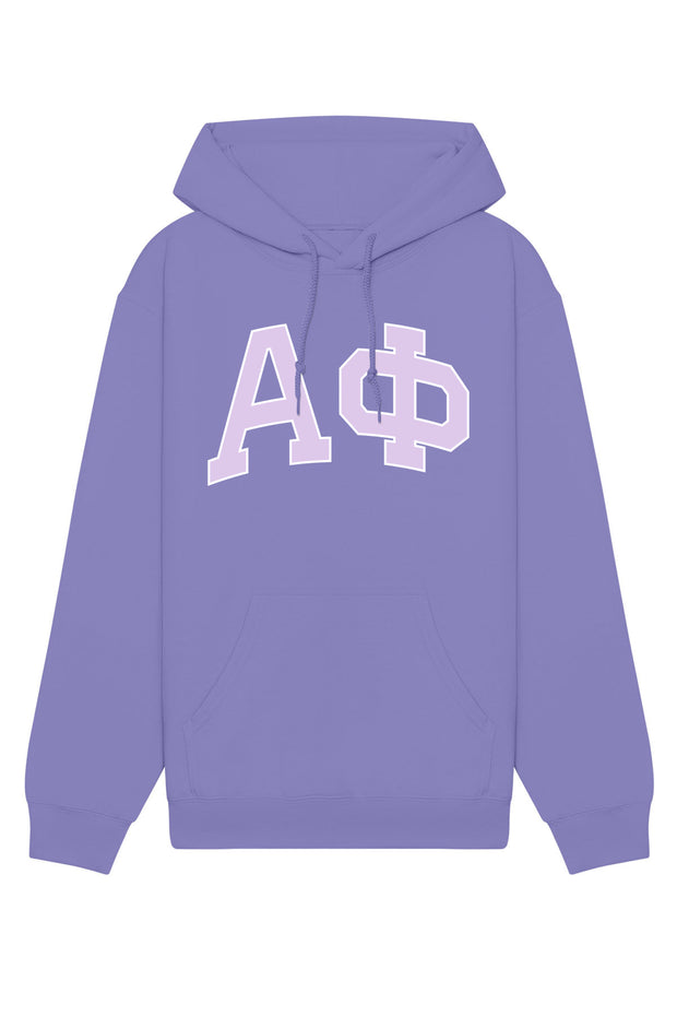 Alpha Phi Purple Rowing Letters Hoodie