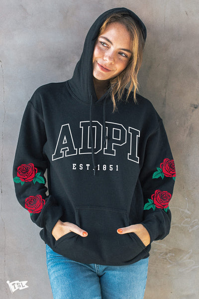 Alpha Delta Pi Rose Sleeve Hoodie