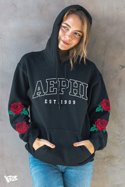 Alpha Epsilon Phi Rose Sleeve Hoodie