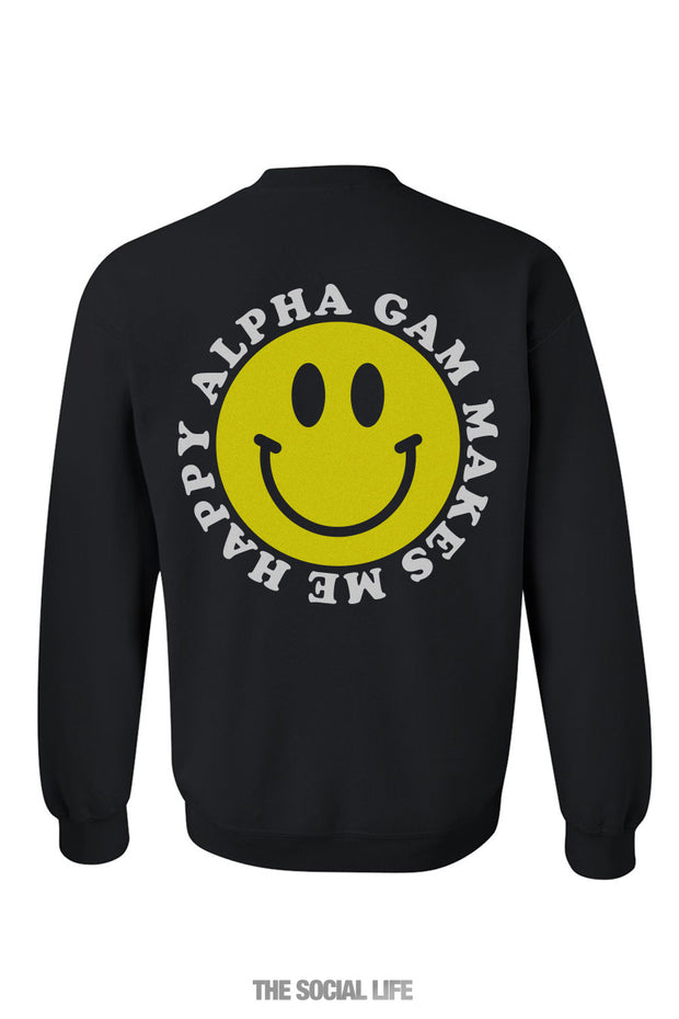 Alpha Gamma Delta Happy Crewneck