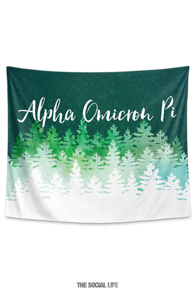 Alpha Omicron Pi Cascading Pines Tapestry