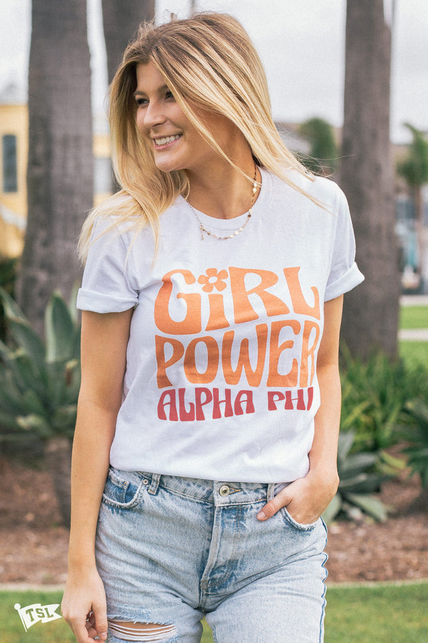 Alpha Phi Groovy Girl Power Tee