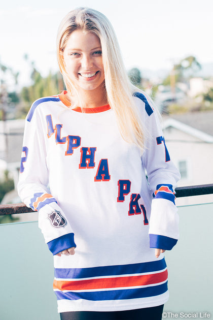 Alpha XI Delta Custom Hockey Jersey | Style 03 Extra Large