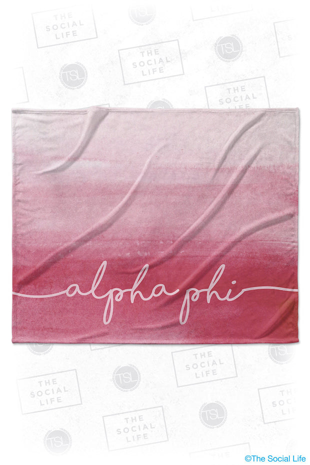 Alpha Phi Ombre Velvet Plush Blanket