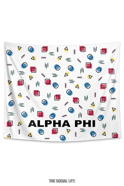Alpha Phi Squigglies Tapestry
