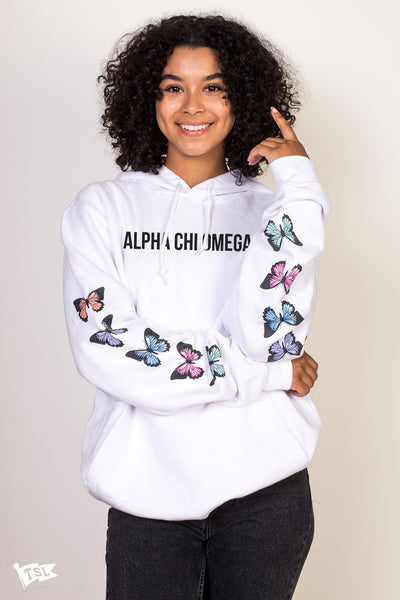Alpha Chi Omega Butterfly Sleeve Hoodie
