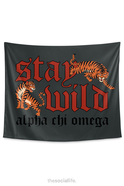Alpha Chi Omega Stay Wild Tapestry