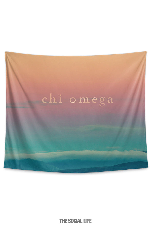 Chi Omega Sunset Tapestry