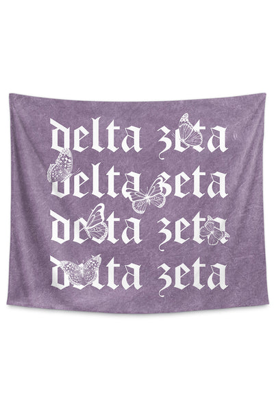 Delta Zeta Purple Wash Butterfly Tapestry