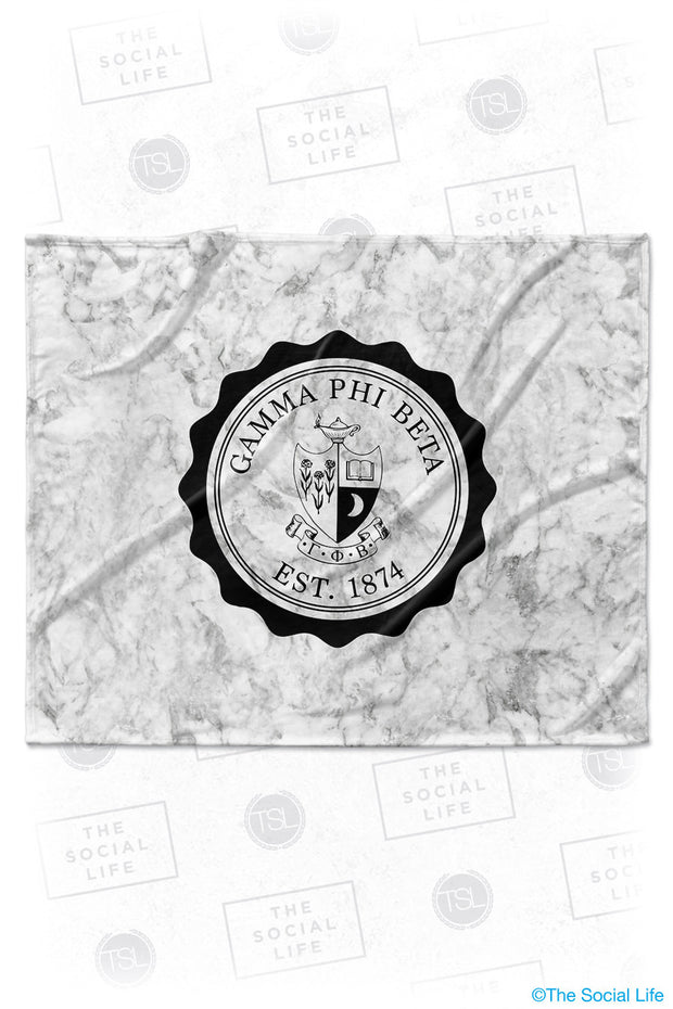 Gamma Phi Beta Marble Crest Velvet Plush Blanket