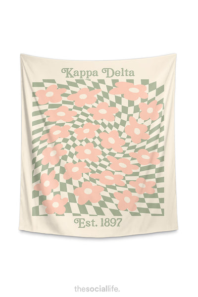 Kappa Delta Retro Flower Tapestry