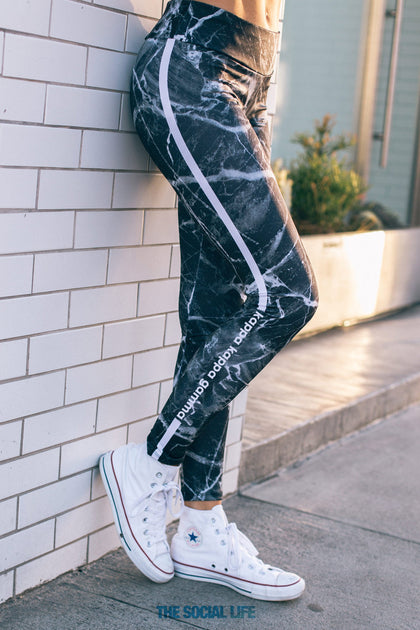 Blue Marble Pattern Leggings