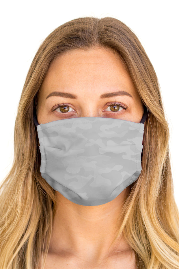 Camo Grey Face Mask (Anti-Microbial)