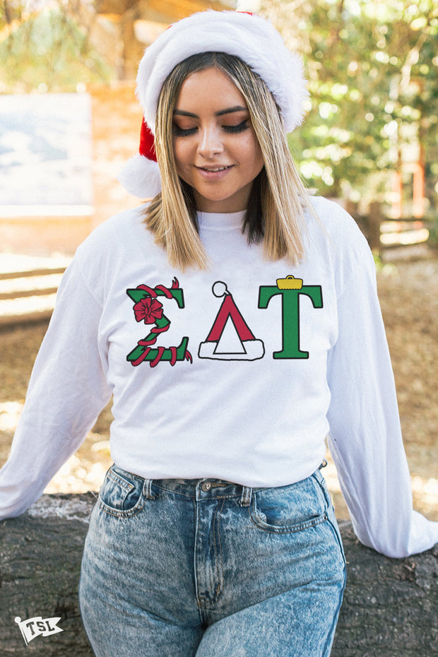Sigma Delta Tau Holiday Letter Long Sleeve