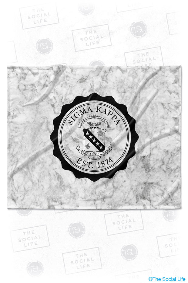 Sigma Kappa Marble Crest Velvet Plush Blanket