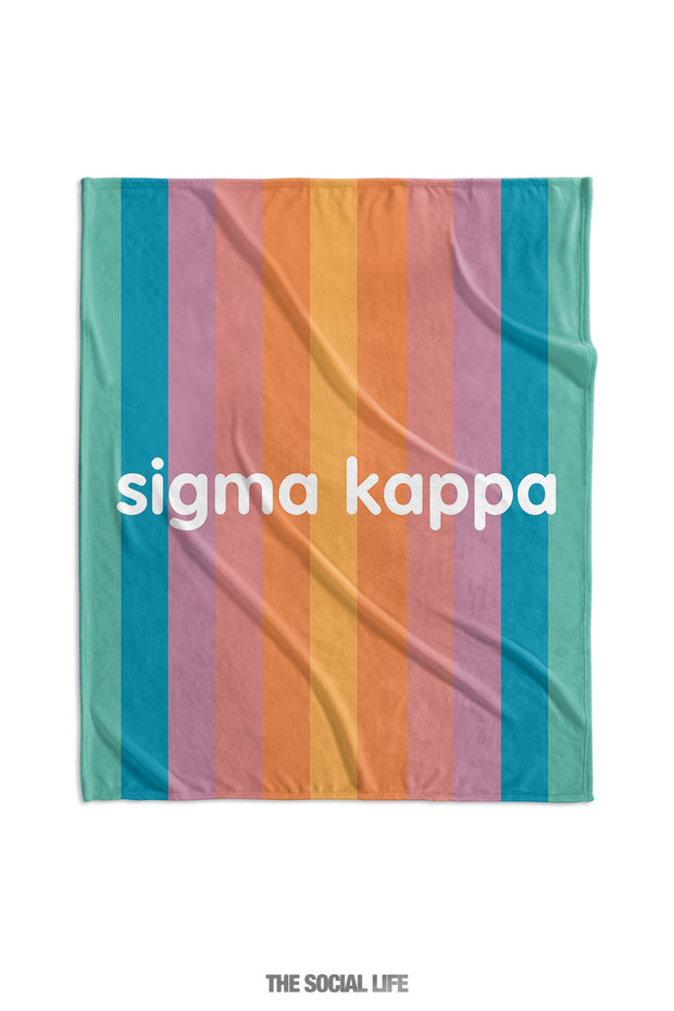 Sigma Kappa Horizon Stripe Velvet Plush Blanket