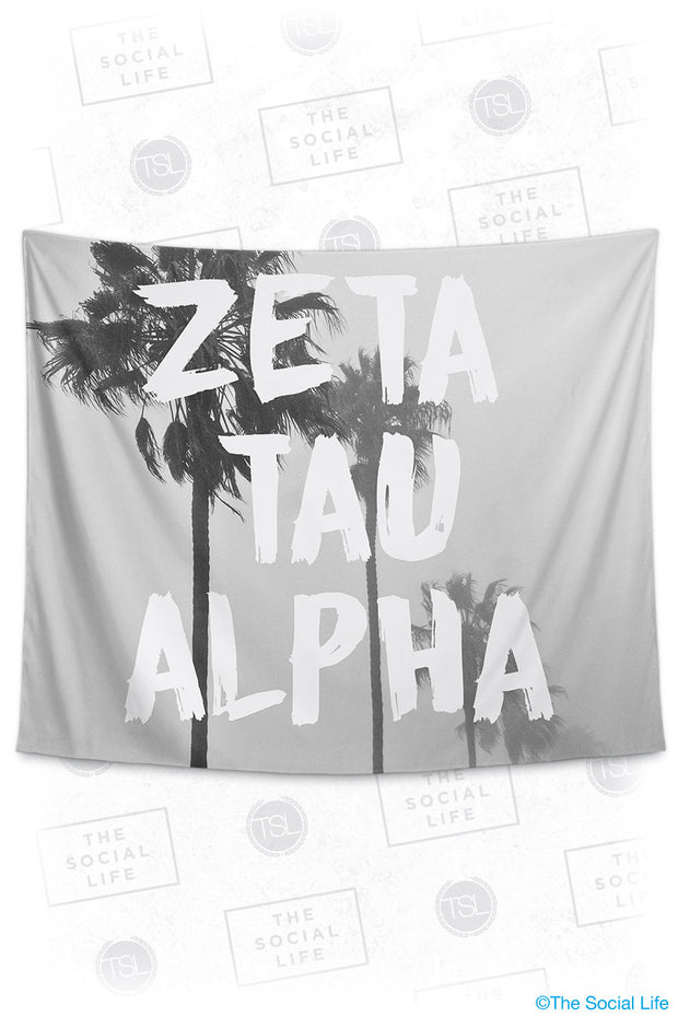 Zeta Tau Alpha Palm Mist Tapestry