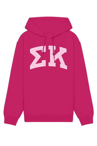 Sigma Kappa Pink Rowing Letters Hoodie
