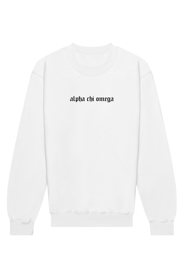 Alpha Chi Omega Classic Gothic Crewneck Sweatshirt