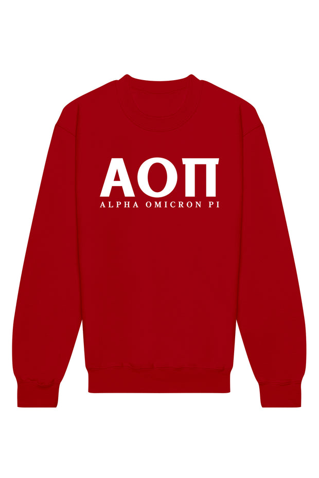Alpha Omicron Pi Letters Crewneck Sweatshirt