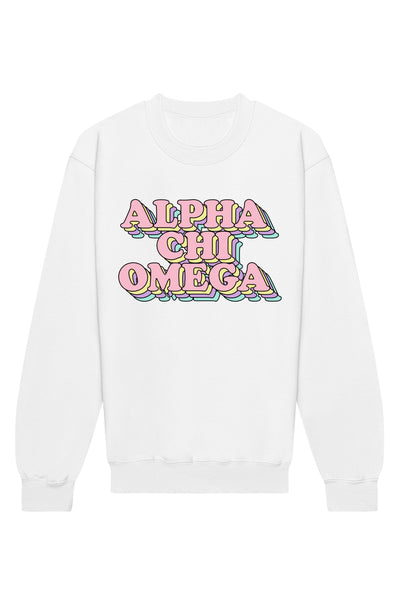 Alpha Chi Omega Retro Crewneck Sweatshirt