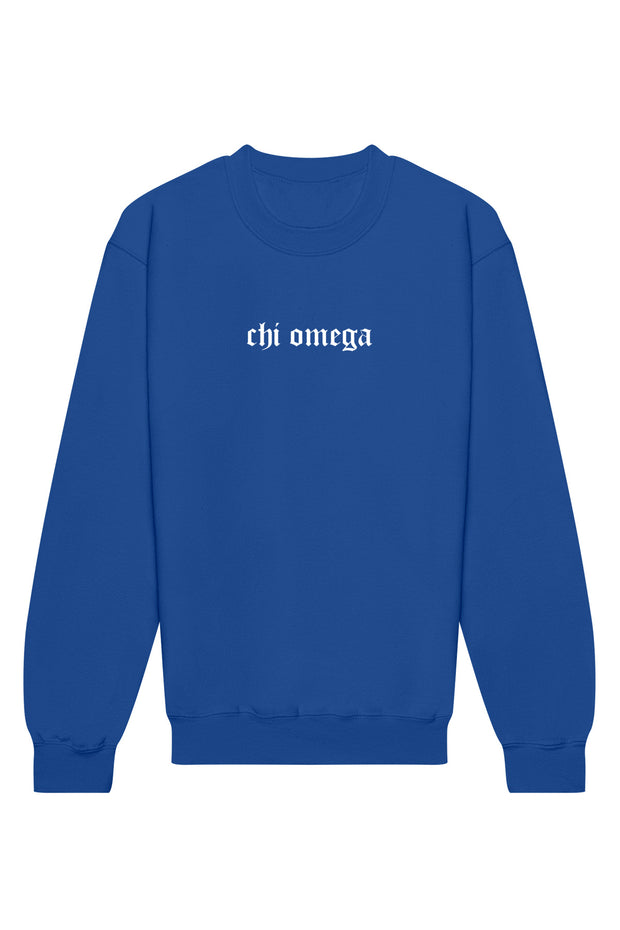 Chi Omega Classic Gothic II Crewneck Sweatshirt