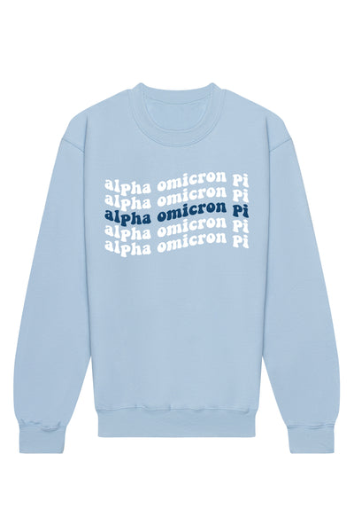 Alpha Omicron Pi Ride The Wave Crewneck Sweatshirt