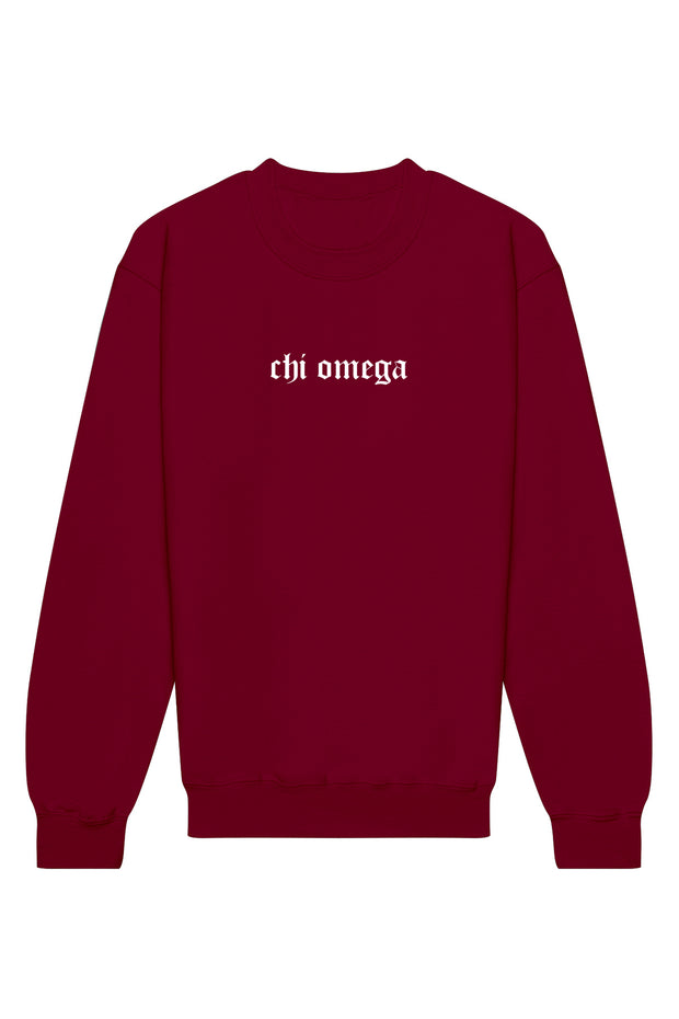 Chi Omega Classic Gothic II Crewneck Sweatshirt