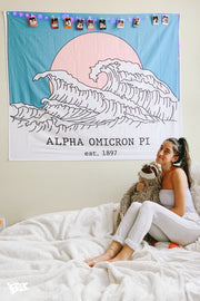 Alpha Omicron Pi Wavin' Tapestry