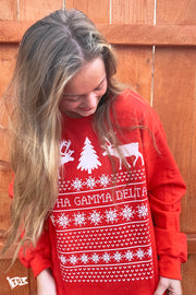 Alpha Gamma Delta Holiday Sweater Crewneck