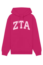 Zeta Tau Alpha Pink Rowing Letters Hoodie