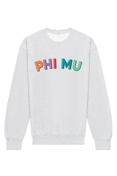 Phi Mu Stencil Crewneck Sweatshirt The Social Life