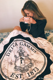 Delta Gamma Marble Crest Velvet Plush Blanket