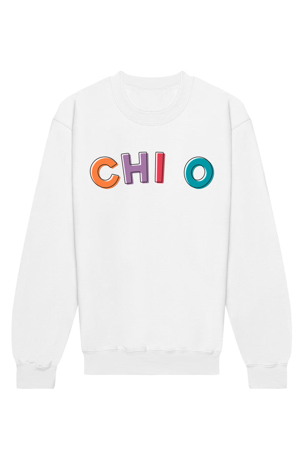 Chi Omega Stencil Crewneck Sweatshirt