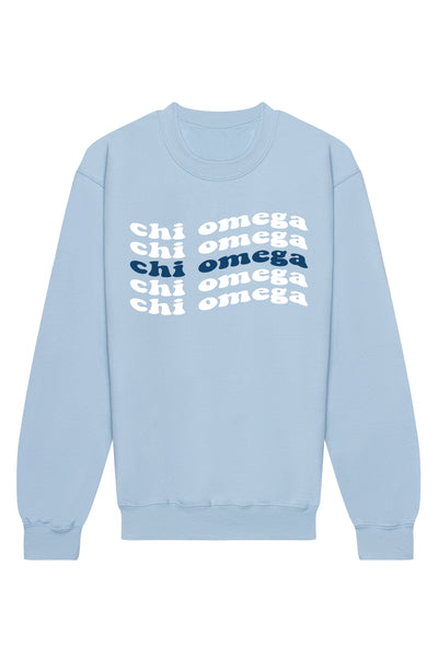 Chi Omega Ride The Wave Crewneck Sweatshirt