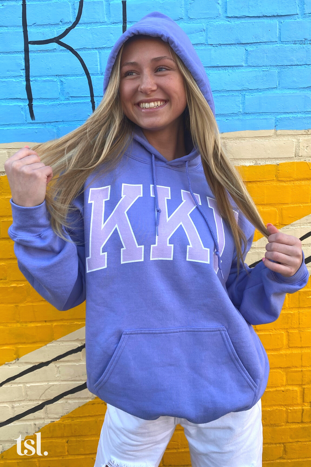Chi Omega Purple Rowing Letters Hoodie