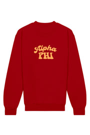 Alpha Phi Vintage Hippie Crewneck Sweatshirt