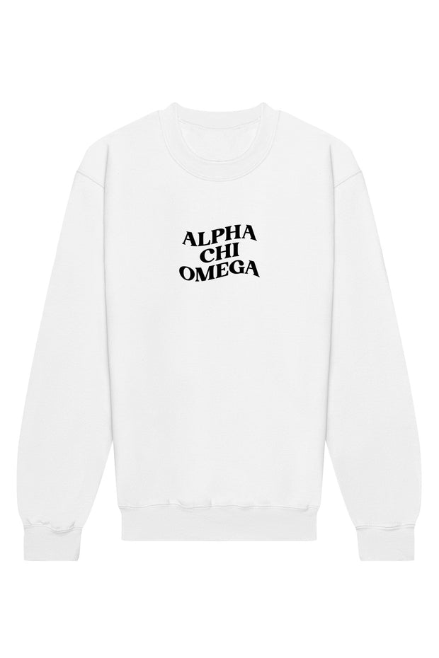 Alpha Chi Omega Happy Place Crewneck Sweatshirt