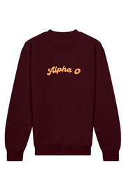 Alpha Omicron Pi Vintage Hippie Crewneck Sweatshirt