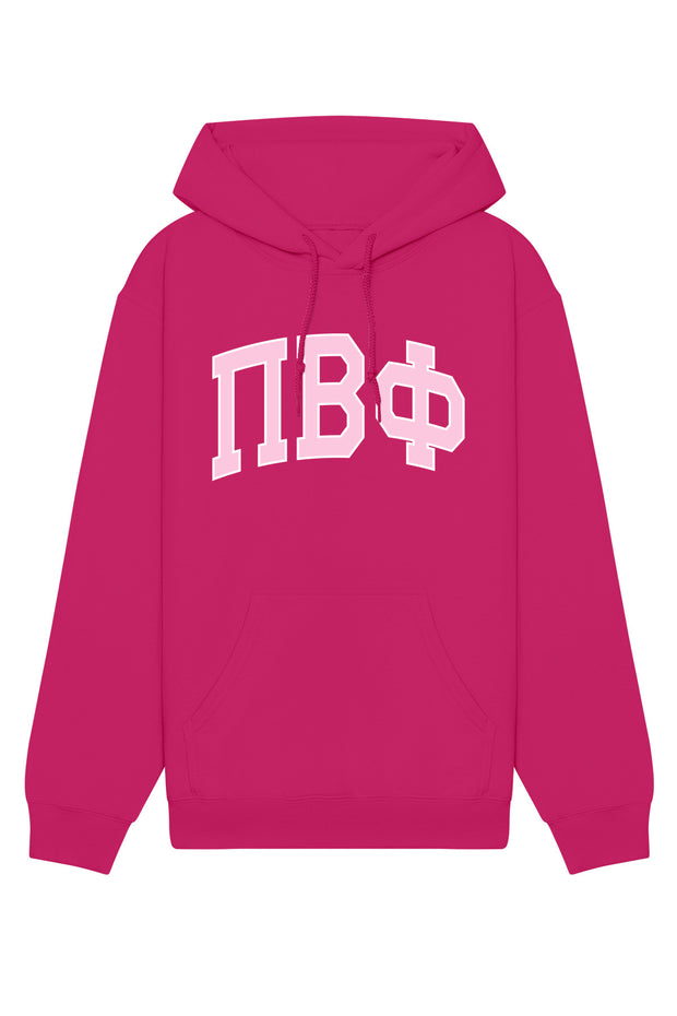 Pi Beta Phi Pink Rowing Letters Hoodie
