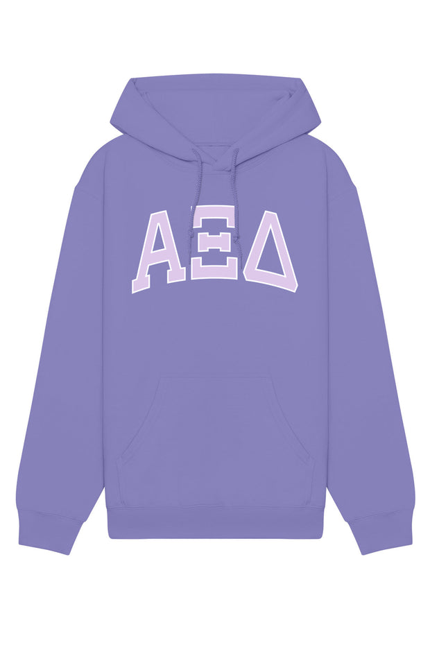 Alpha Xi Delta Purple Rowing Letters Hoodie