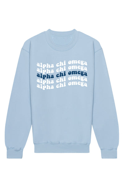 Alpha Chi Omega Ride The Wave Crewneck Sweatshirt The Social Life