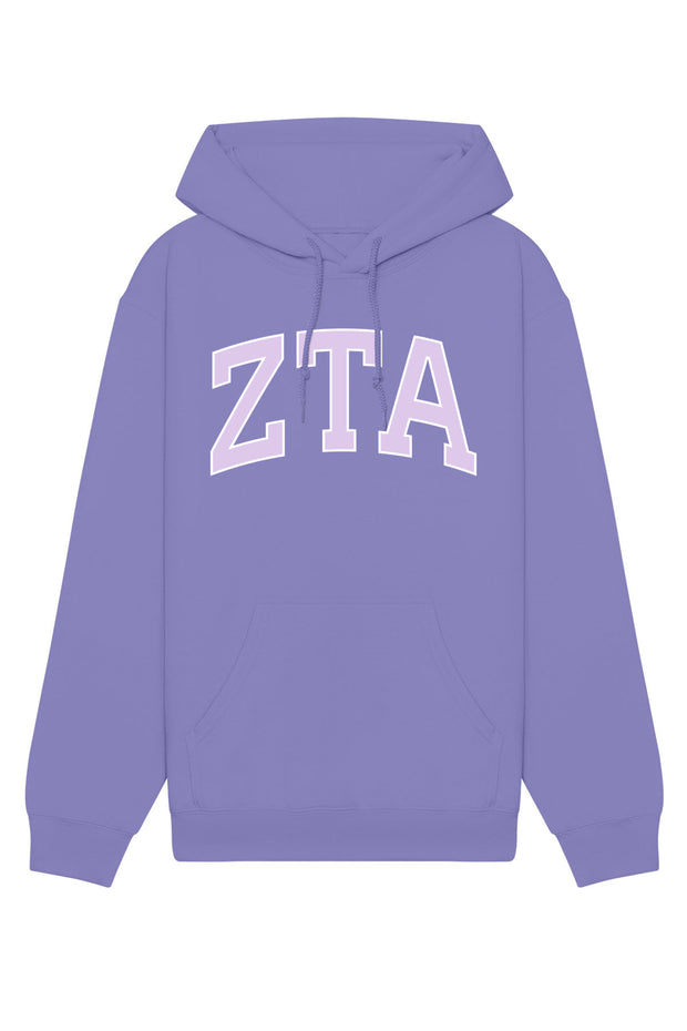 Zeta Tau Alpha Purple Rowing Letters Hoodie