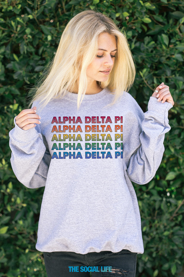 Alpha Delta Pi Technicolor Crewneck