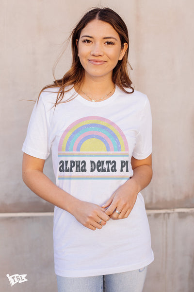 Alpha Delta Pi Vintage Rainbow Tee