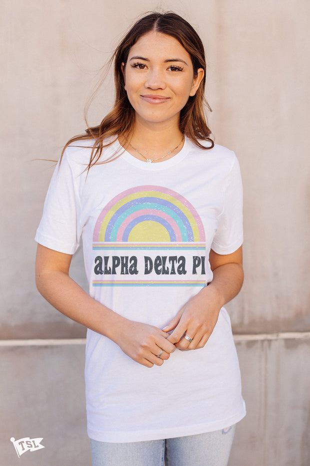Alpha Delta Pi Vintage Rainbow Tee