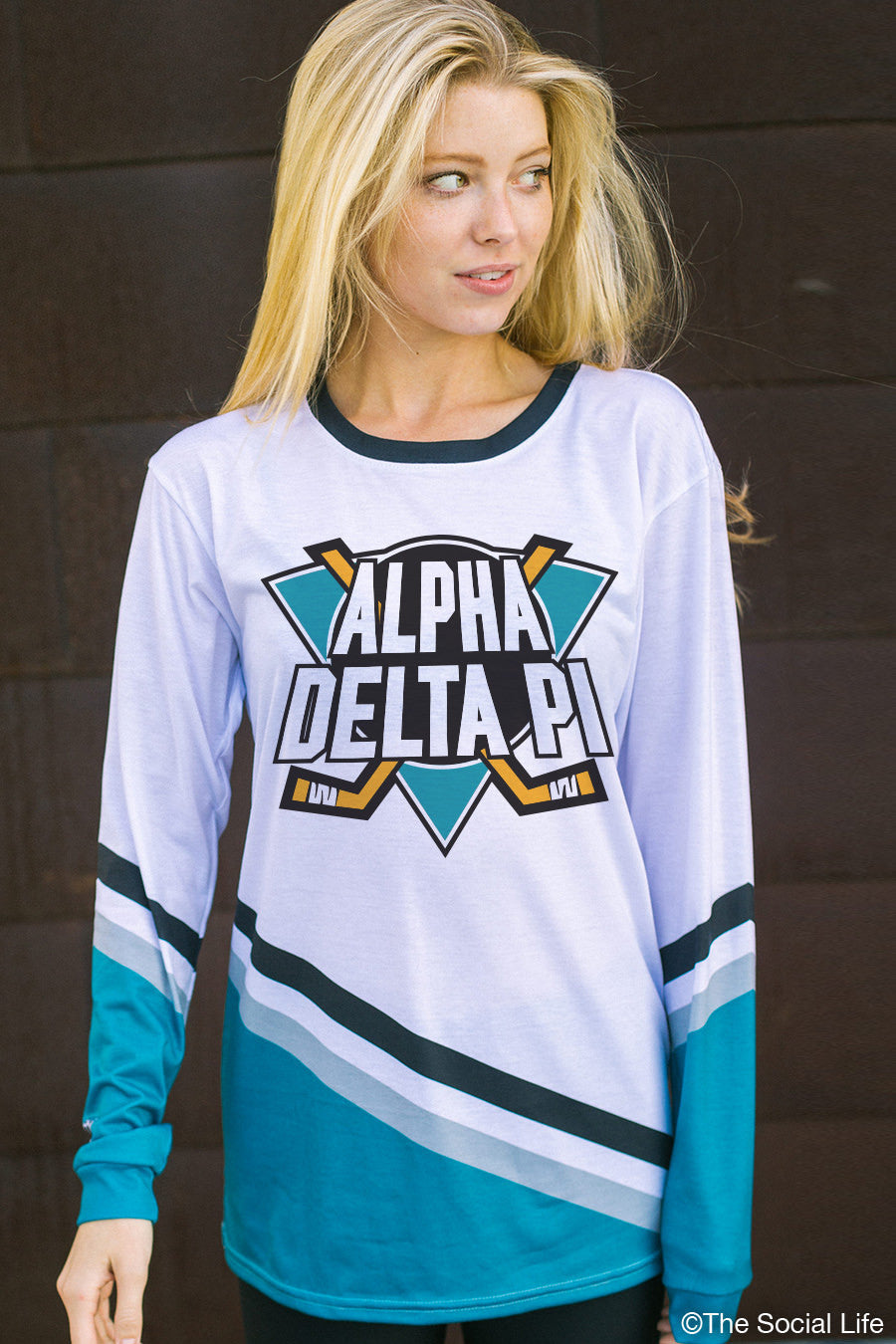 Alpha XI Delta Custom Hockey Jersey | Style 03 Extra Large