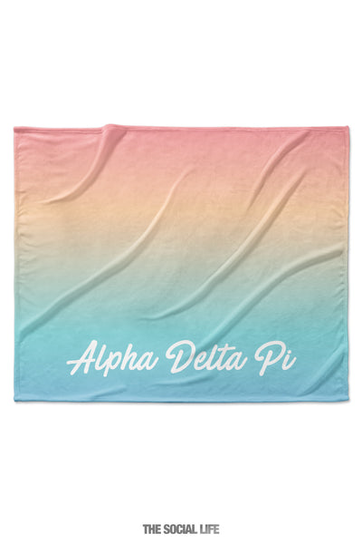 Alpha Delta Pi Rainbow Sherbet Velvet Plush Blanket