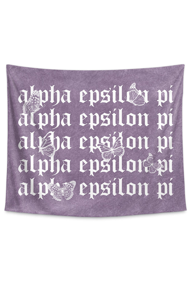 Alpha Epsilon Phi Purple Wash Butterfly Tapestry